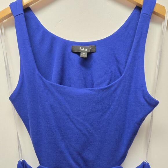 Lulu's "How I Feel" Cobalt Blue Cutout Bodycon Midi Dress sz Med NWOT - Picture 5 of 8